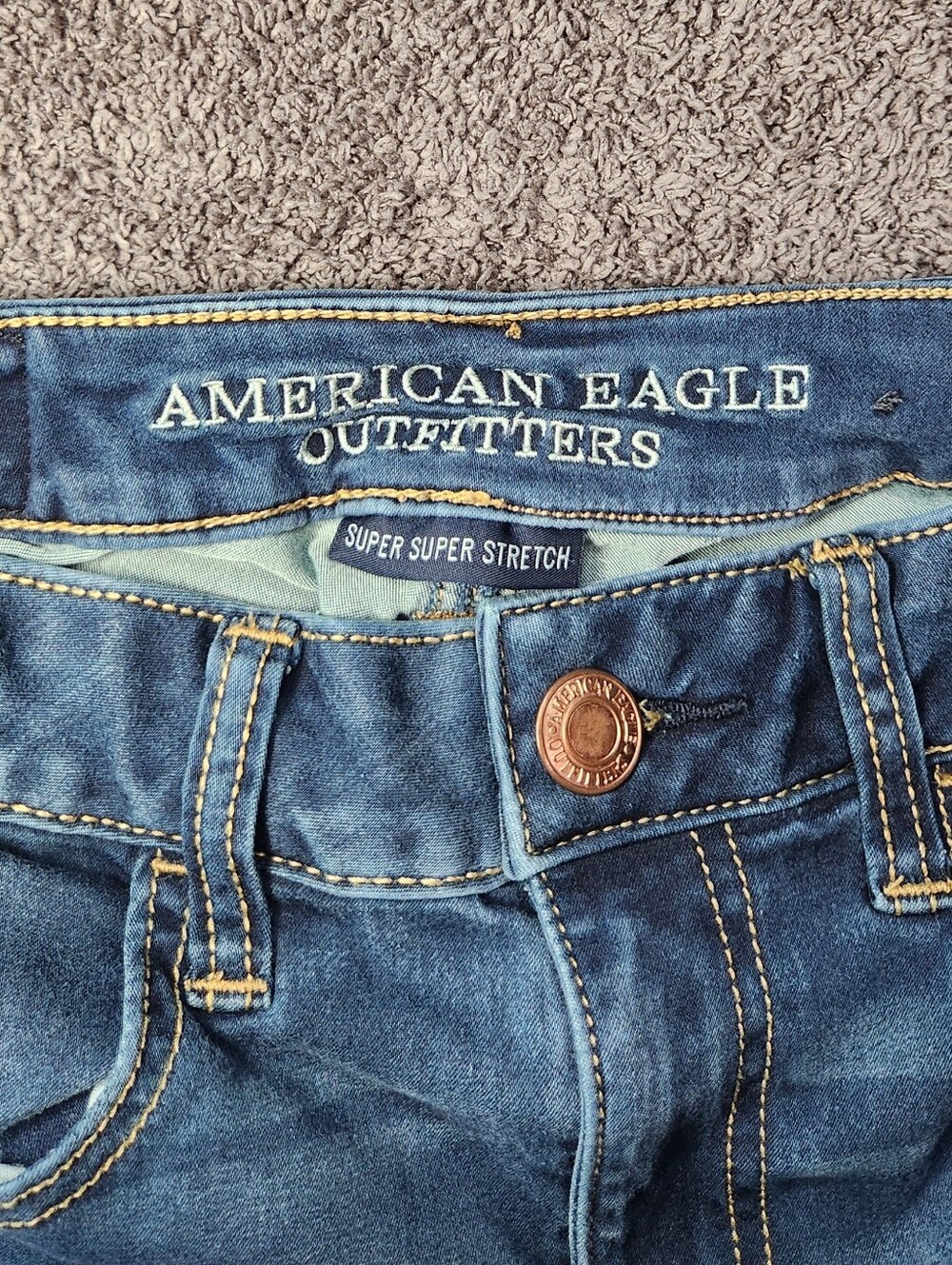 Dark Wash American Eagle Low-Rise Jeggings - Picture 2 of 16